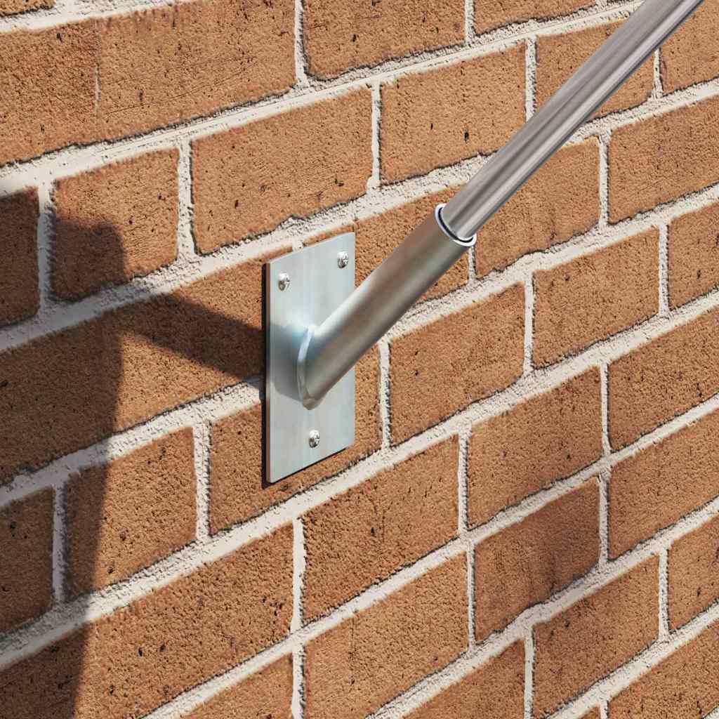 Vidaxl Fahnenmasthalter Silber 10,5 x 7,5 x 0,25 cm Stahl