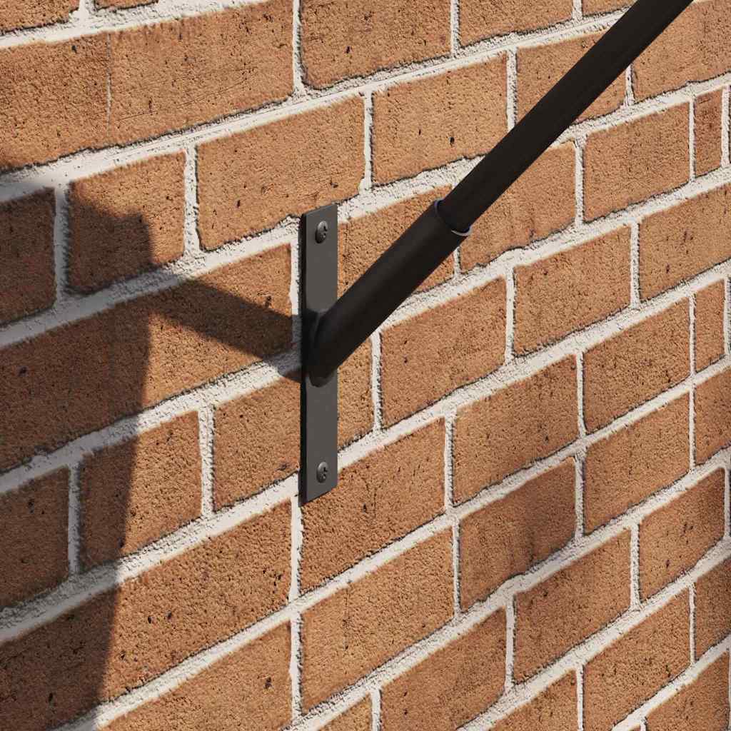 Vidaxxl Fahnenmasthalter schwarz 15 x 3 x 0,35 cm Stahl