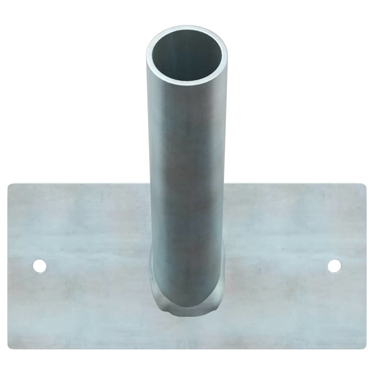Vidaxxl Fahnenmasthalter Silber 13 x 6 x 0,2 cm Stahl