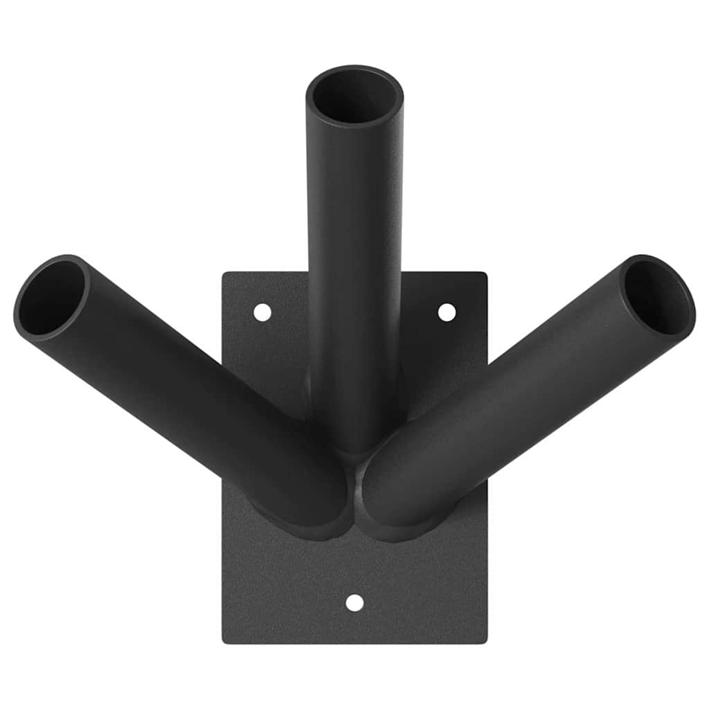 Vidaxxl Fahnenmasthalter schwarz 10,5 x 7,5 x 0,2 cm Stahl