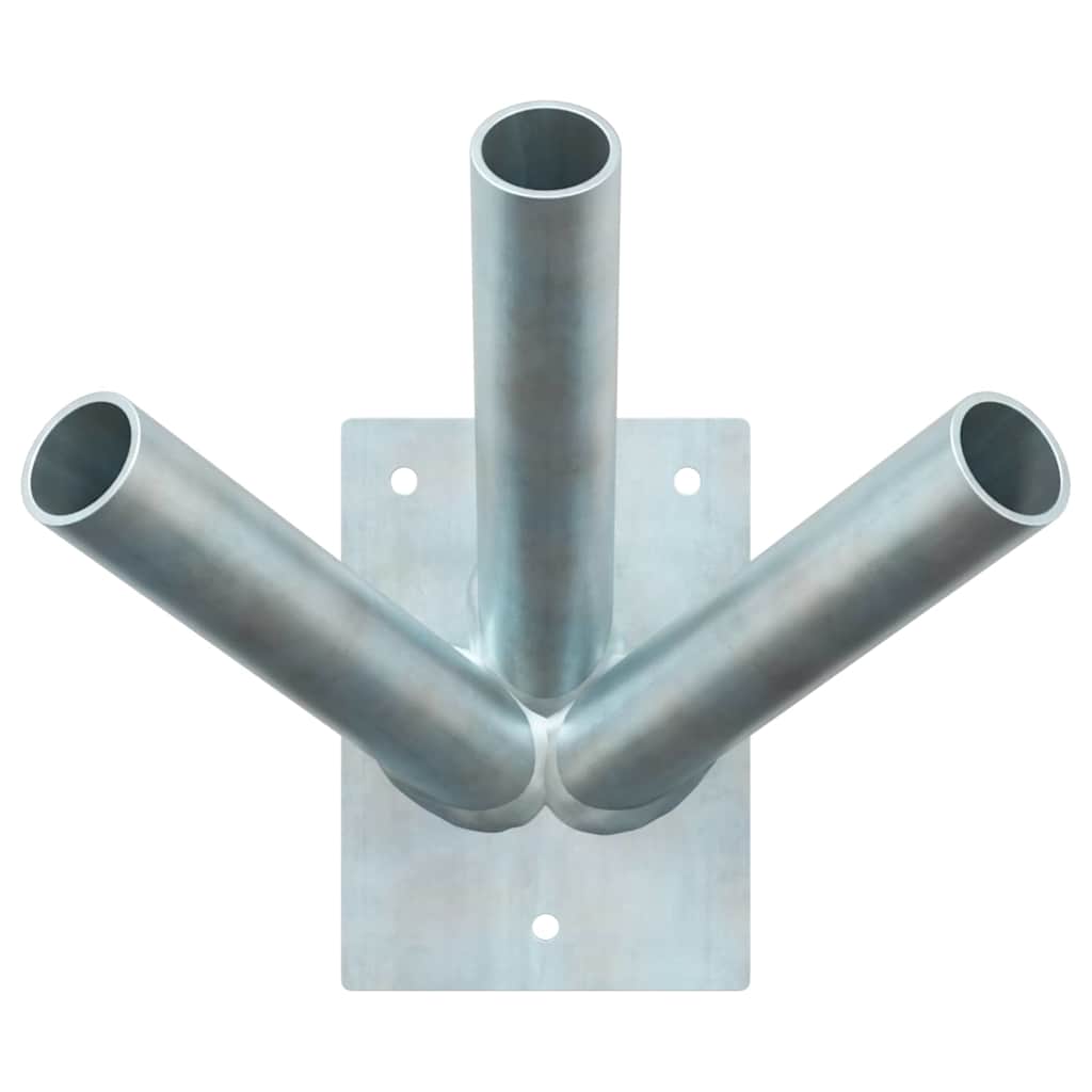 Vidaxxl Fahnenmasthalter Silber 10,5 x 7,5 x 0,2 cm Stahl