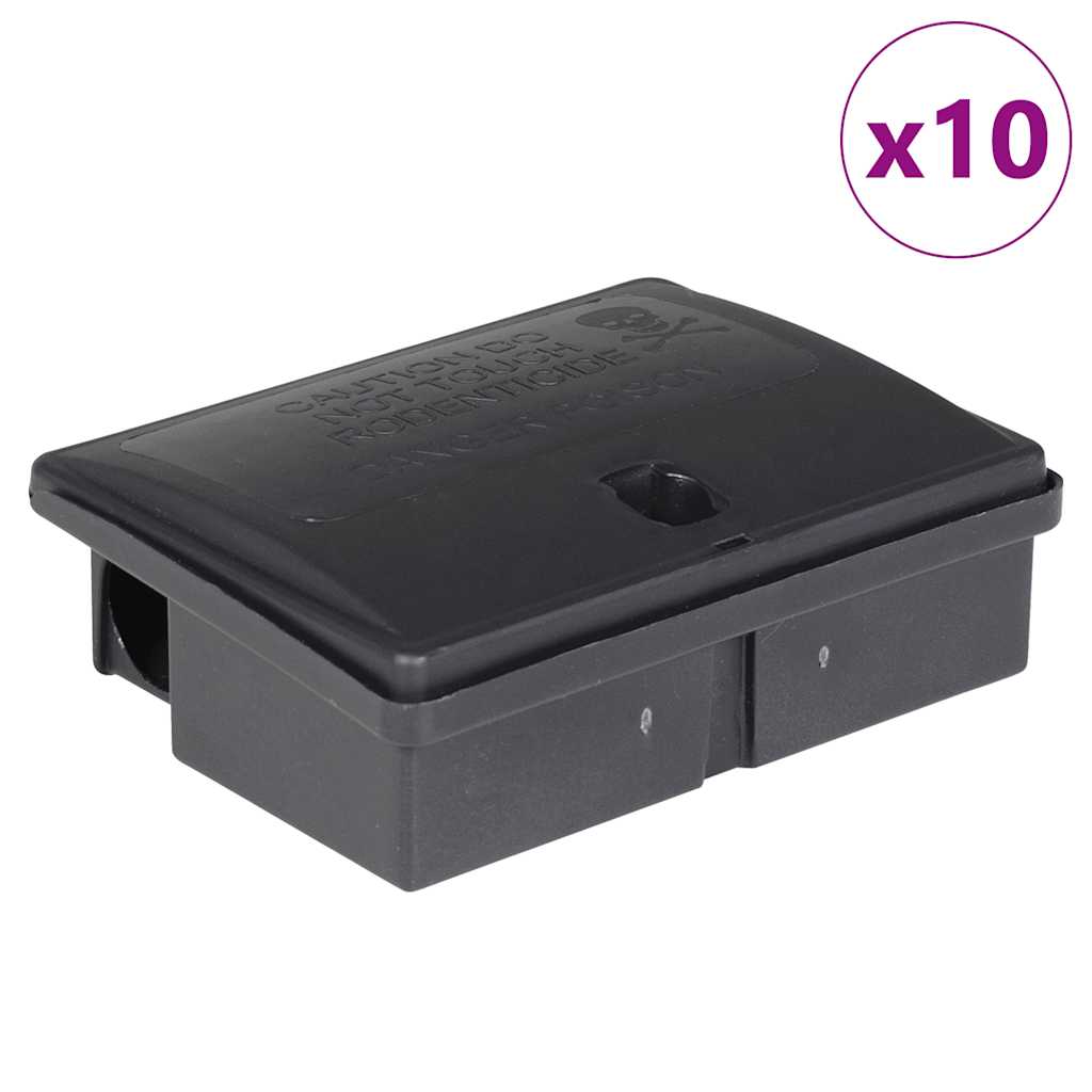 VidaXL Mausefallen 10 Stück 13x10x4 cm schwarz