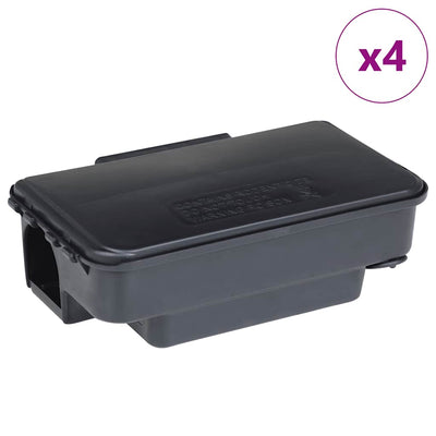VidaXL Mausefallen 4 Stück 22x12,5x7,5 cm schwarz