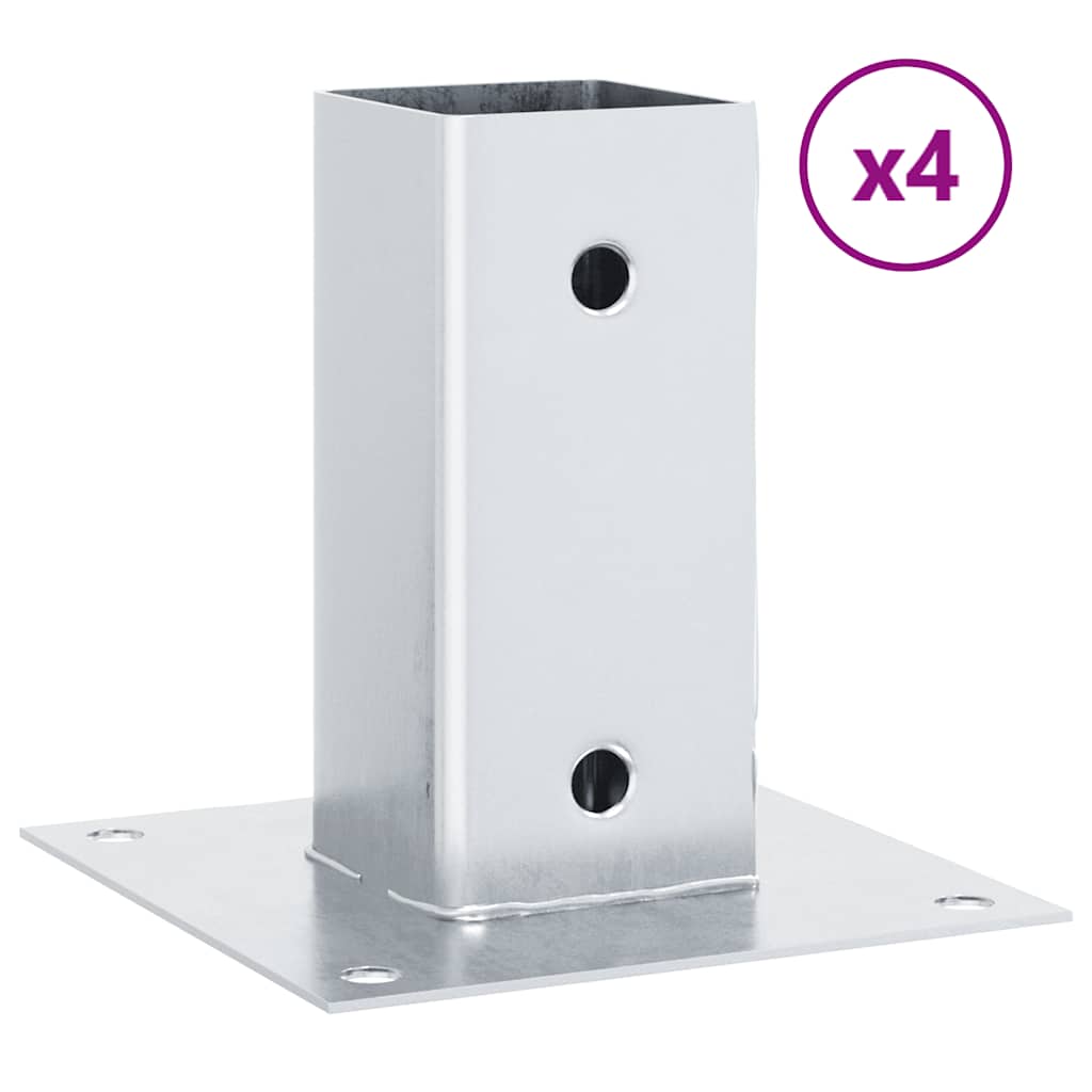 Vidaxl Vierkantnägel, 4 Stk. verzinkter Stahl, silberfarben