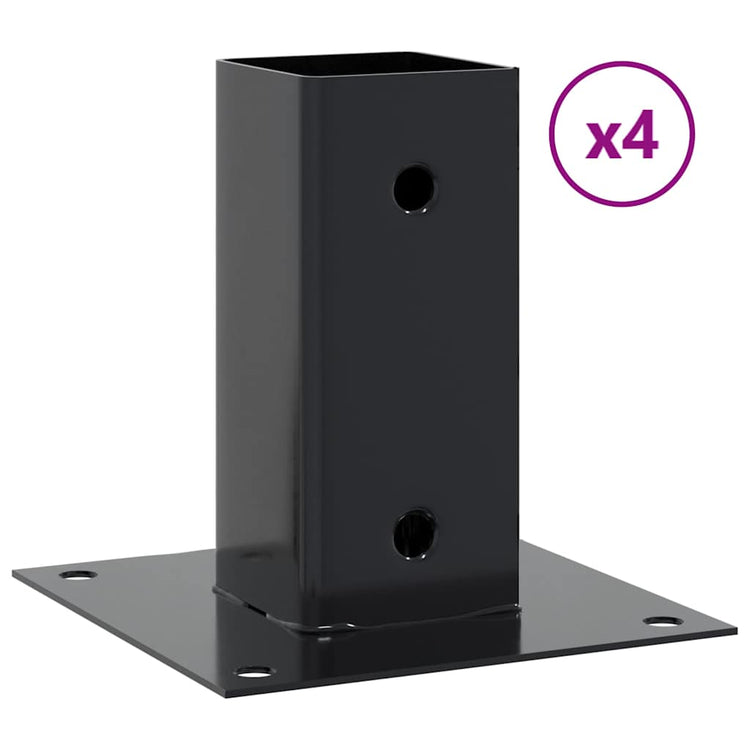 Vidaxx quadratische Sockel 4 Stück 61x61 mm pulverbeschichteter Stahl Anthrazit