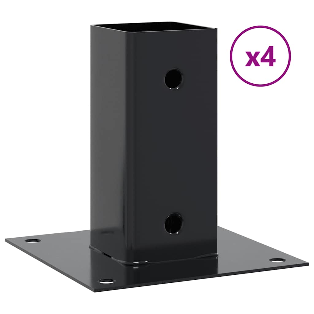 Vidaxx quadratische Sockel 4 Stück 71x71 mm pulverbeschichteter Stahl Anthrazit