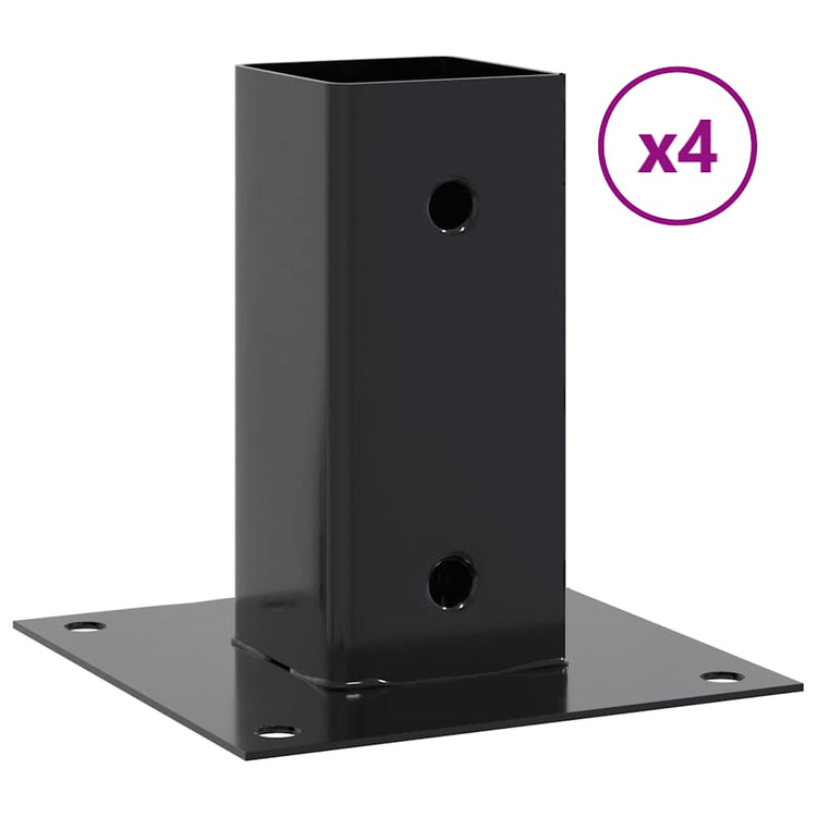 Vidaxx quadratische Sockel 4 Stück 71x71 mm pulverbeschichteter Stahl Anthrazit