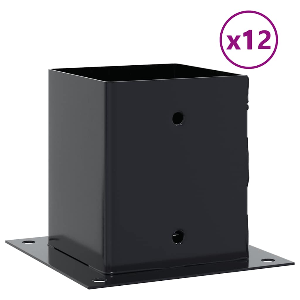 Vidaxx quadratische Sockel 12 Stück 101x101 mm pulverbeschichteter Stahl