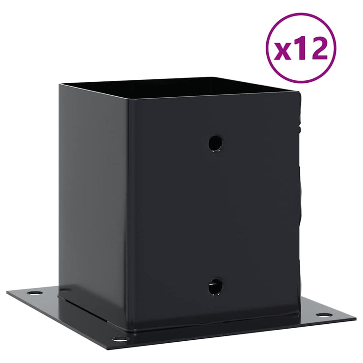 Vidaxx quadratische Sockel 12 Stück 101x101 mm pulverbeschichteter Stahl