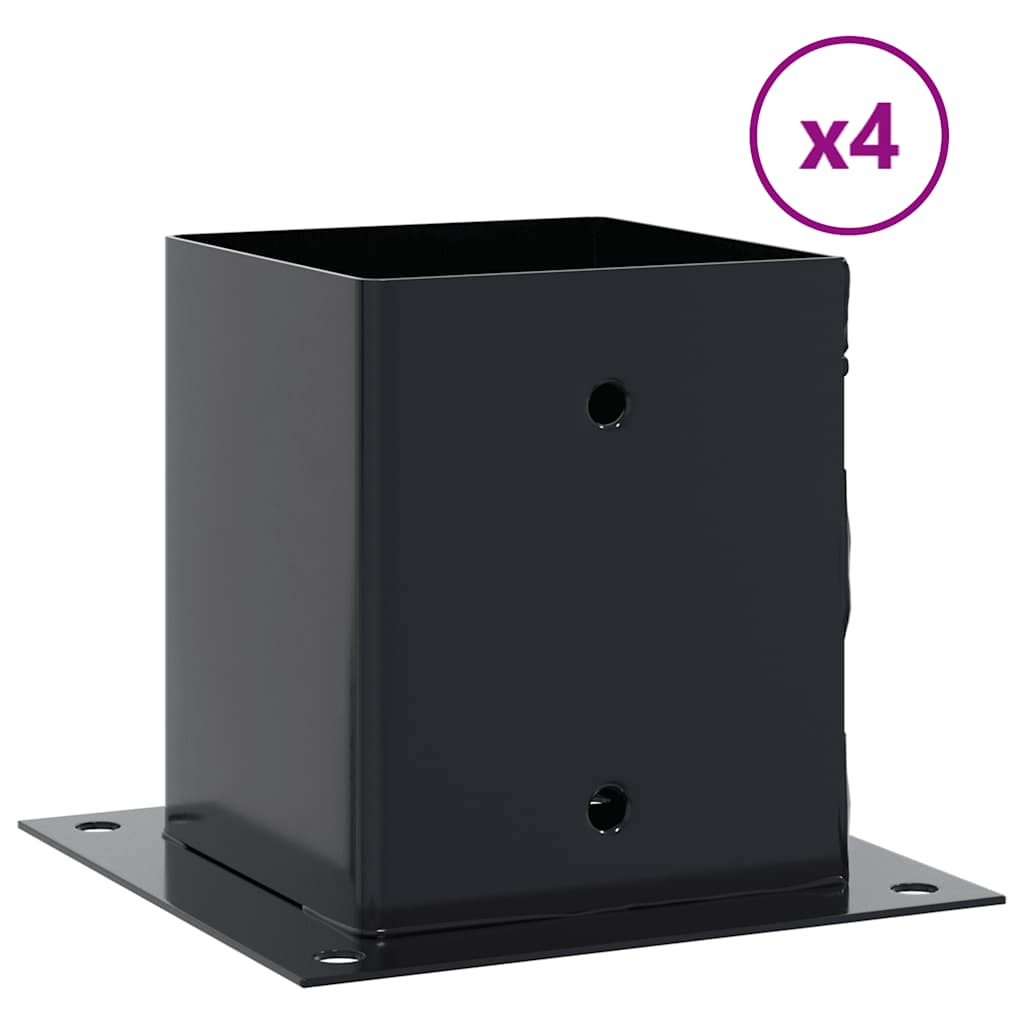 Vidaxx quadratische Sockel 4 Stück 121x121 mm pulverbeschichteter Stahl