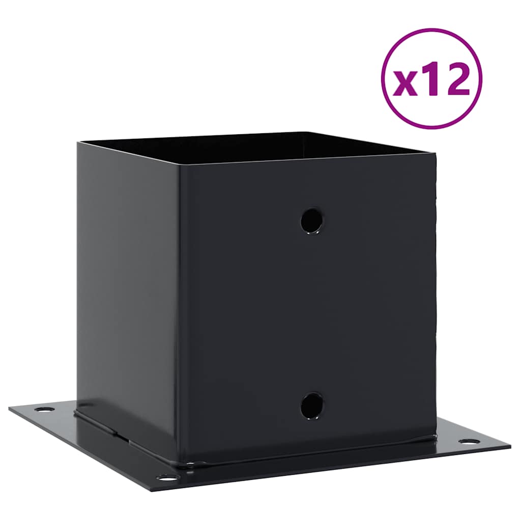 Vidaxx quadratische Sockel 12 Stück 141x141 mm pulverbeschichteter Stahl