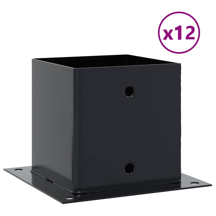 Vidaxx quadratische Sockel 12 Stück 141x141 mm pulverbeschichteter Stahl