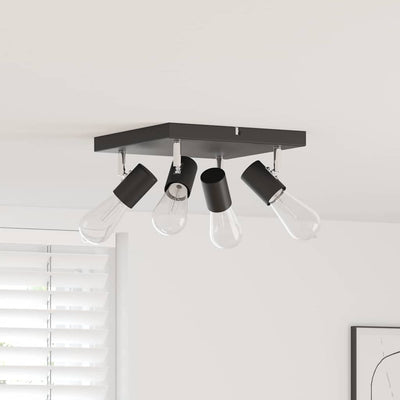 Vidaxx Deckenstrahler mit Strahlern Schwarz 26,5 x 26 x 11,5 cm Metall
