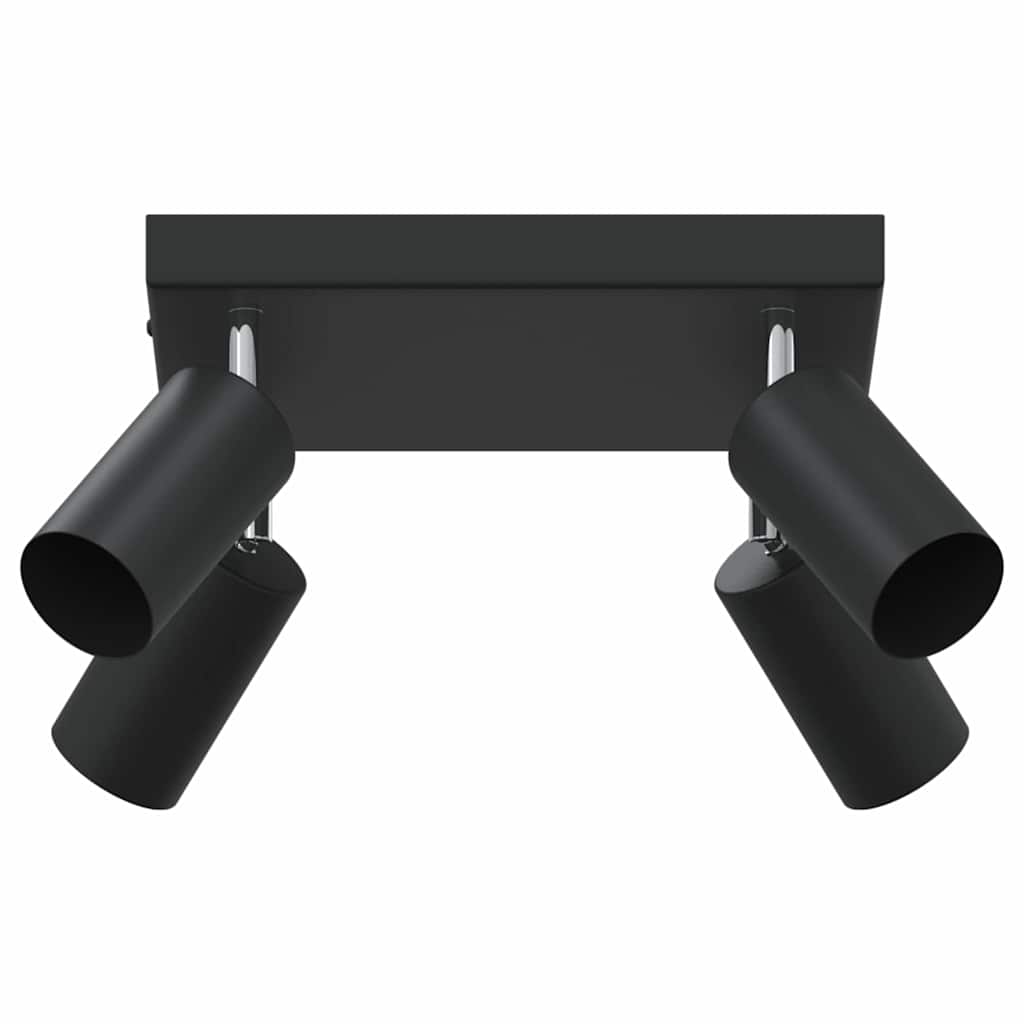Vidaxxl Deckenstrahler mit Strahlern schwarz 26 x 26 x 16 cm aus Metall