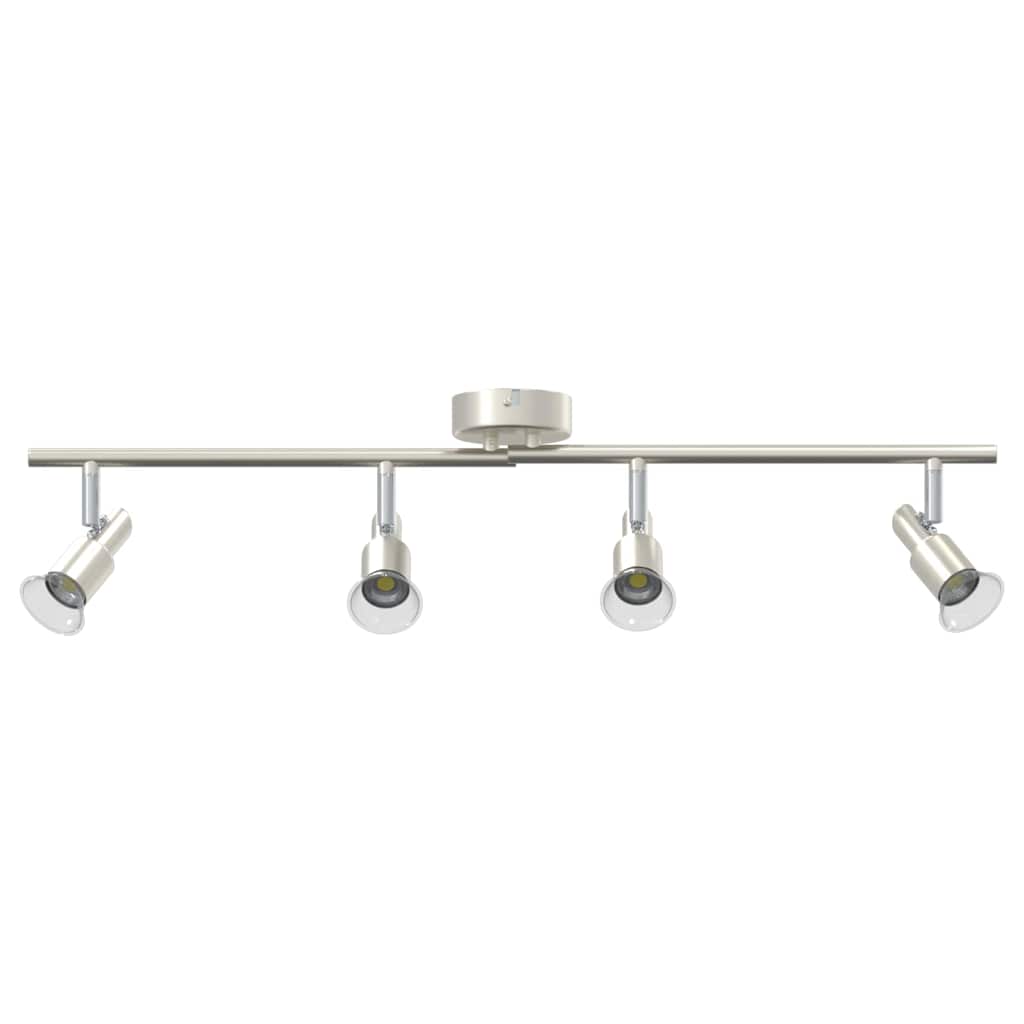 Vidaxxl Deckenstrahler mit Strahlern Nickel 70 x 9 x 12,5 cm Stahl