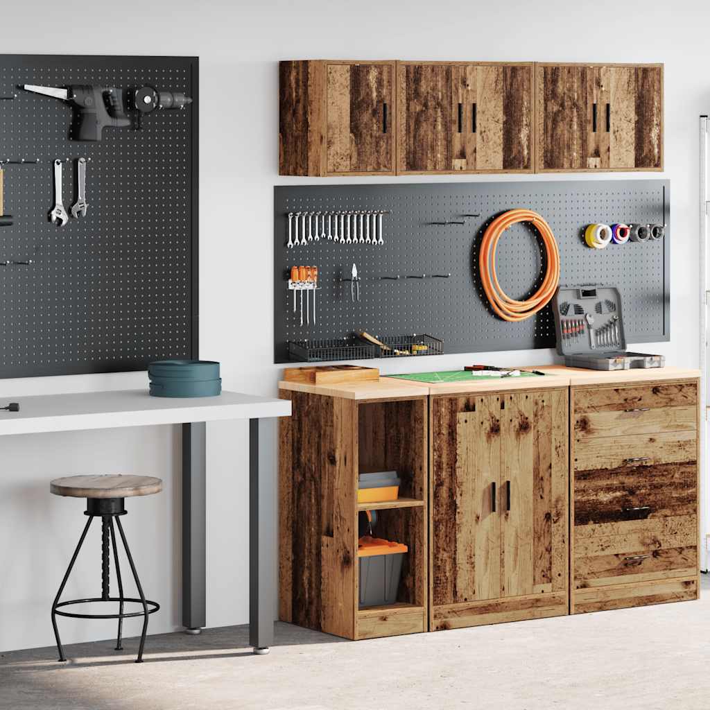 VidaXL Garagenschränke 2 Stk. verarbeitetes Holz, Altholz