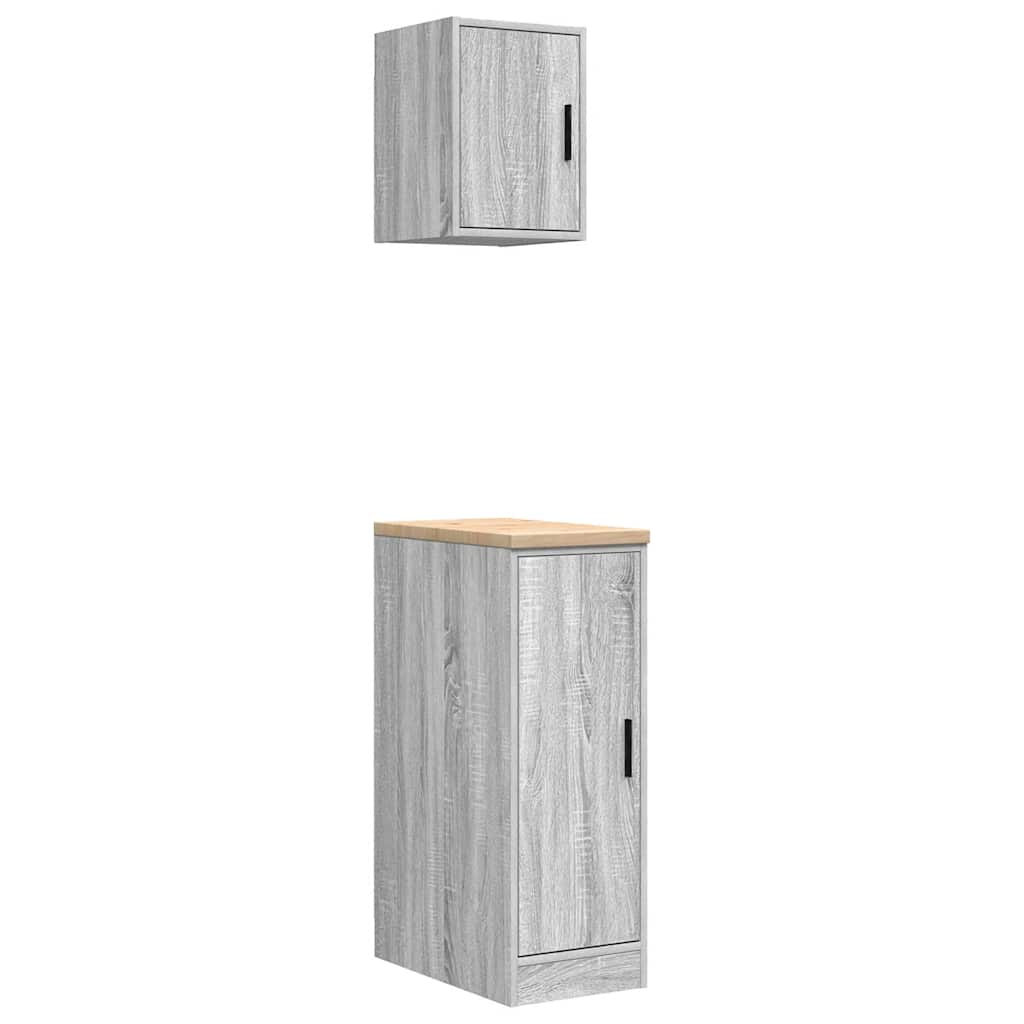VidaXL Garagenschränke 2 Stk. Holzwerkstoff Sonomagrau