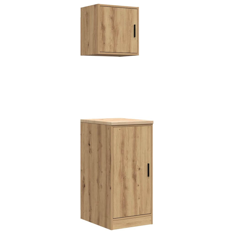 VidaXL Garagenschränke 2 Stück verarbeitetes Holz, handwerkliche Eiche