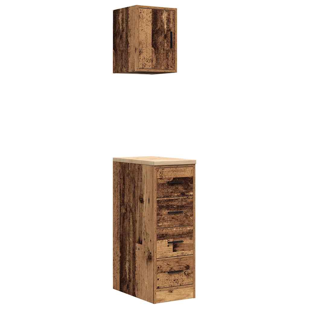 VidaXL Garagenschränke 2 Stk. verarbeitetes Holz, Altholz