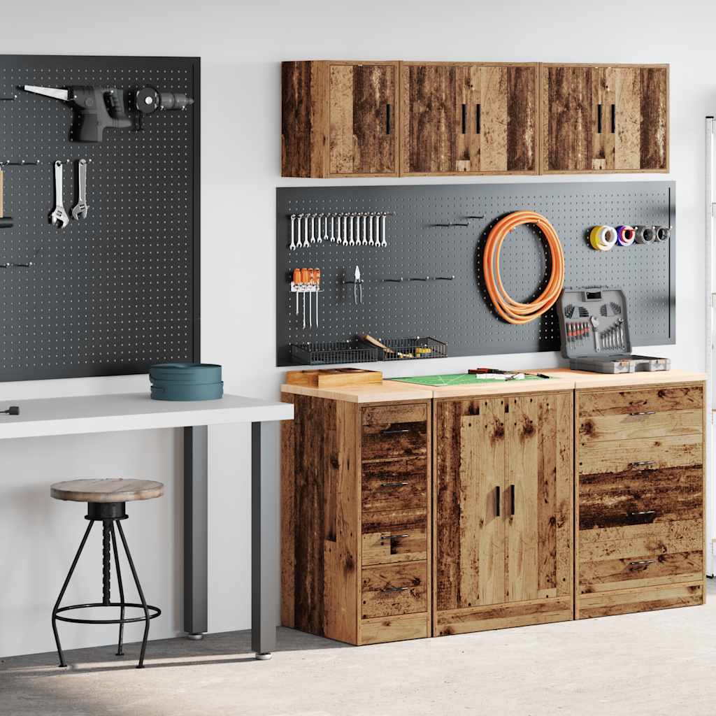 VidaXL Garagenschränke 2 Stk. verarbeitetes Holz, Altholz