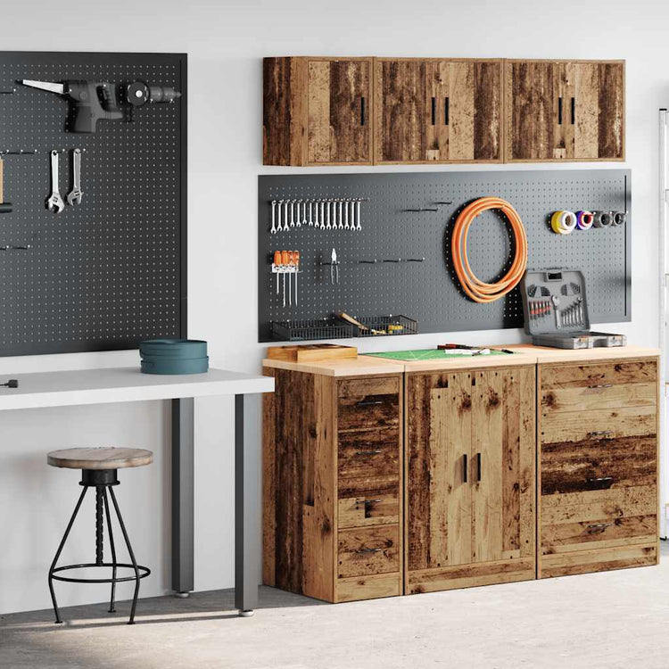 VidaXL Garagenschränke 2 Stk. verarbeitetes Holz, Altholz