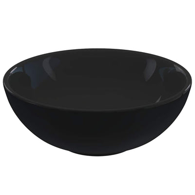 Vidaxx Waschbecken ø28x10 cm Keramik glänzend schwarz