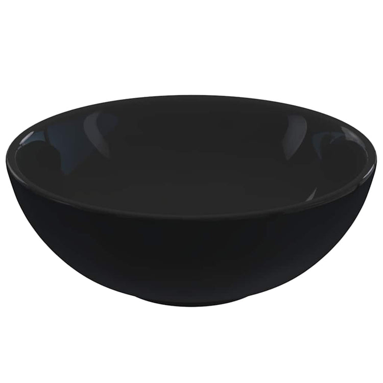 Vidaxx Waschbecken ø28x10 cm Keramik glänzend schwarz