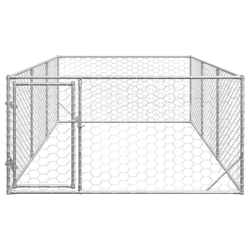 Vidaxxl Outdoor-Hundehütte mit Tür 2x4x1 m aus verzinktem Stahl