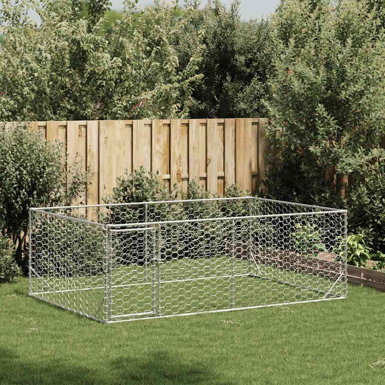 Vidaxxl Outdoor-Hundehütte mit Tür 3x2x1 m aus verzinktem Stahl