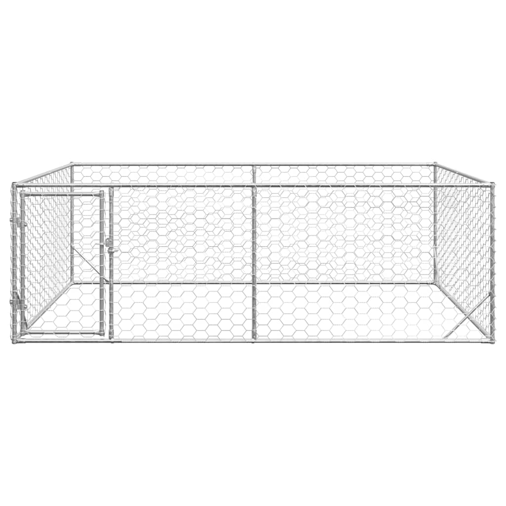 Vidaxxl Outdoor-Hundehütte mit Tür 3x2x1 m aus verzinktem Stahl