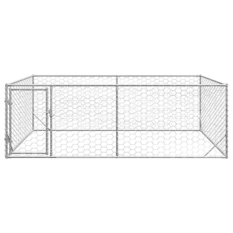 Vidaxxl Outdoor-Hundehütte mit Tür 3x2x1 m aus verzinktem Stahl
