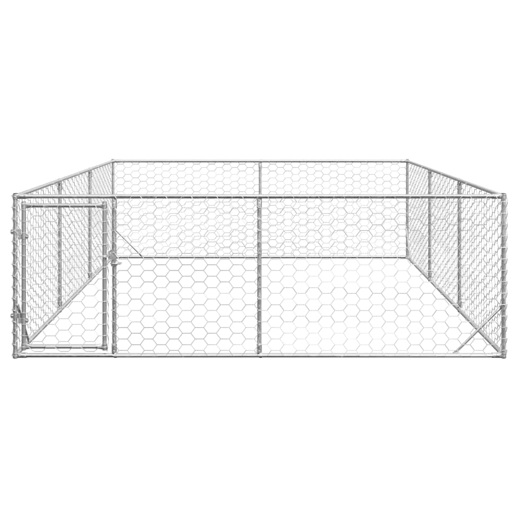 Vidaxxl Outdoor-Hundehütte mit Tür 3x4x1 m aus verzinktem Stahl