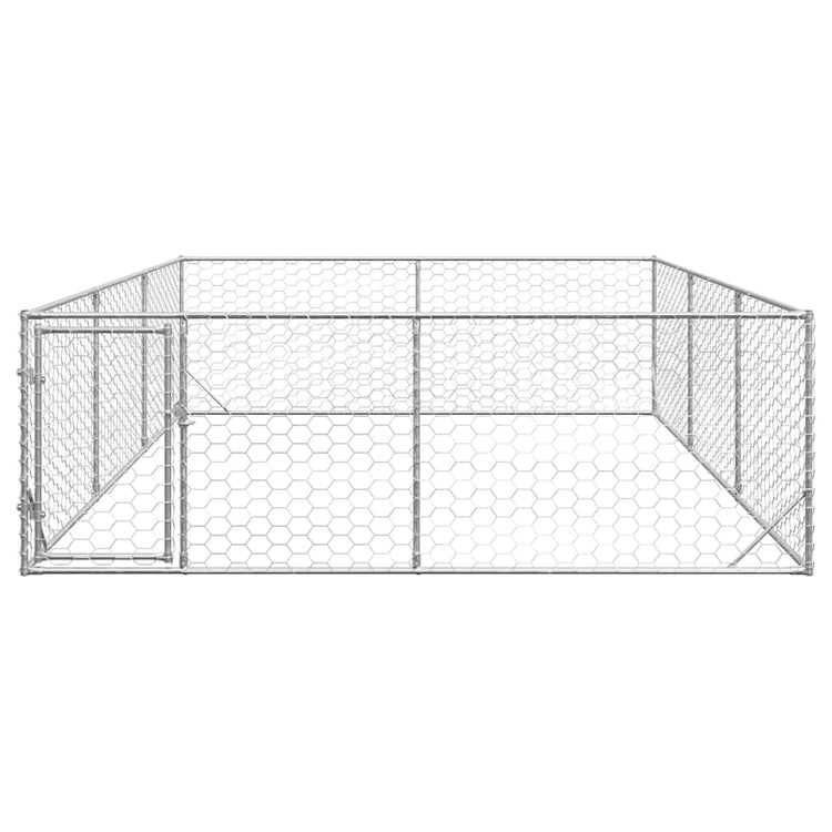 Vidaxxl Outdoor-Hundehütte mit Tür 3x4x1 m aus verzinktem Stahl