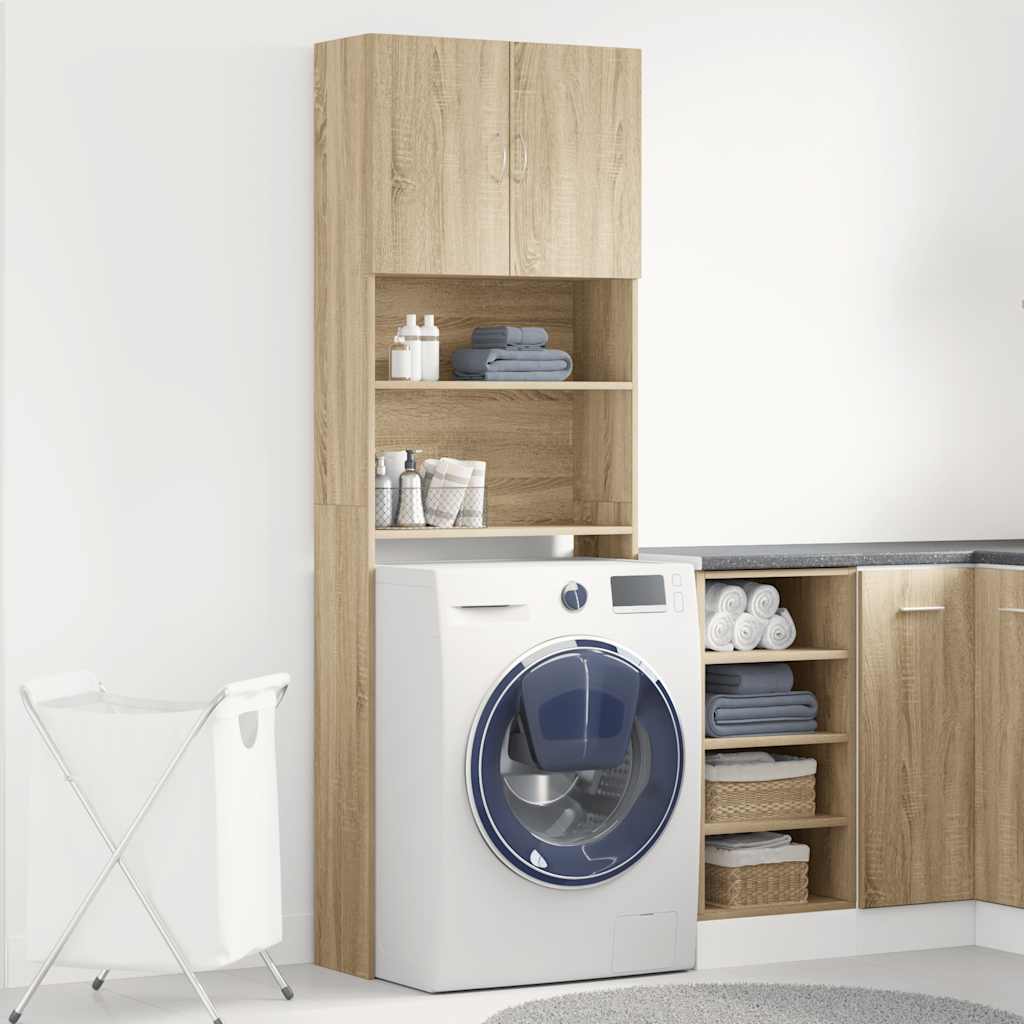 Vidaxx Waschmaschinenschrank 64 x 24 x 190 cm, lackiert in Holz und Sonoma-Eiche