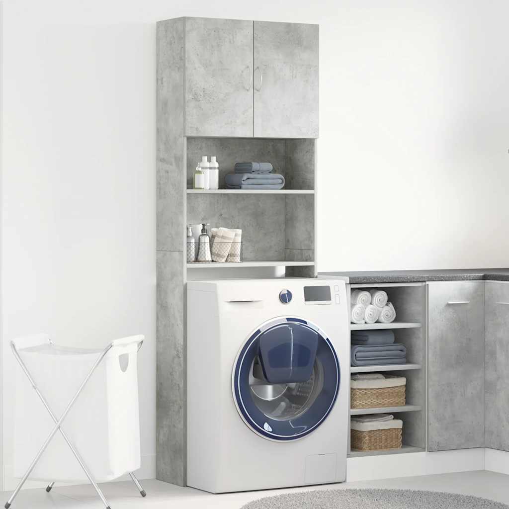 Vidaxx Waschmaschinenschrank 64x24x190 cm Holzwerkstoff betongrau