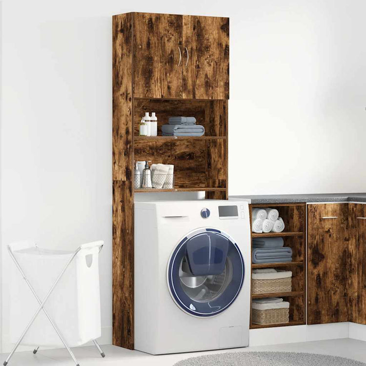 Vidaxx Waschmaschinenschrank 64x24x190 cm verarbeitetes Holz, geräucherte Eiche
