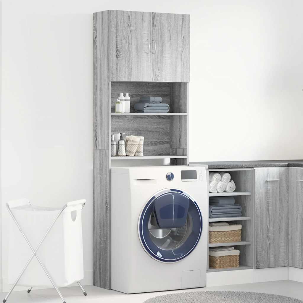 Vidaxx Waschmaschinenschrank 64 x 24 x 190 cm, fertige Holzfarbe Sonoma-Eiche in Grau