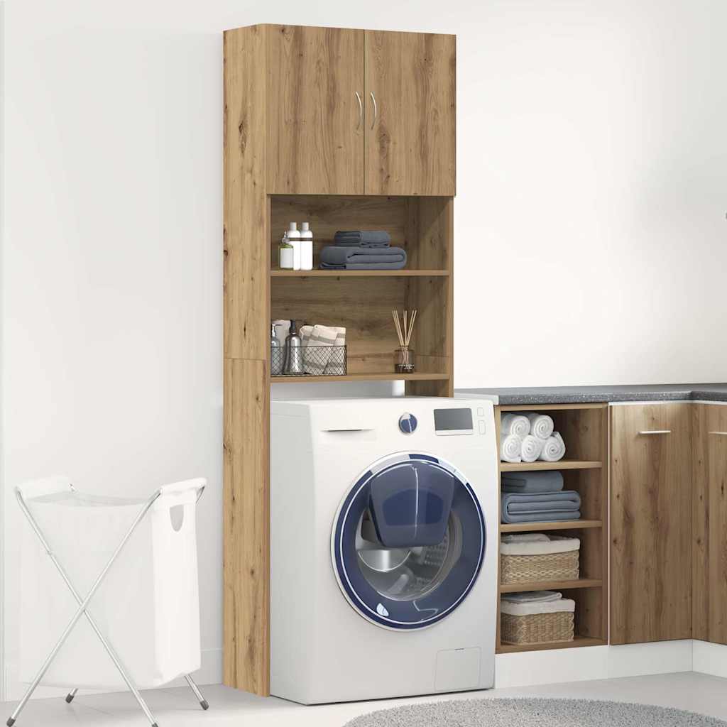 Vidaxx Waschmaschinenschrank 64x24x190 cm, handgefertigtes Holz, handwerkliche Eichenfarbe