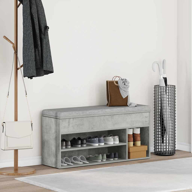 Vidaxx Schuhbank 102x30,5x45 cm Holzwerkstoff betongrau