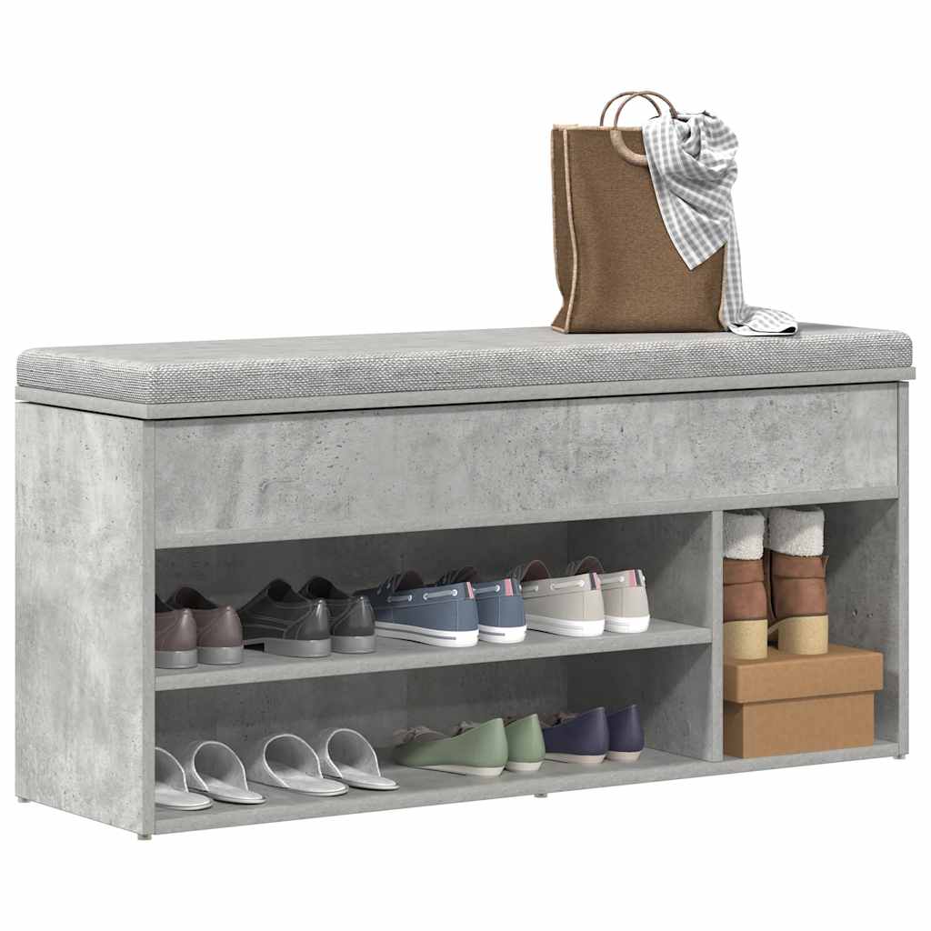 Vidaxx Schuhbank 102x30,5x45 cm Holzwerkstoff betongrau