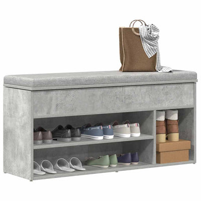 Vidaxx Schuhbank 102x30,5x45 cm Holzwerkstoff betongrau