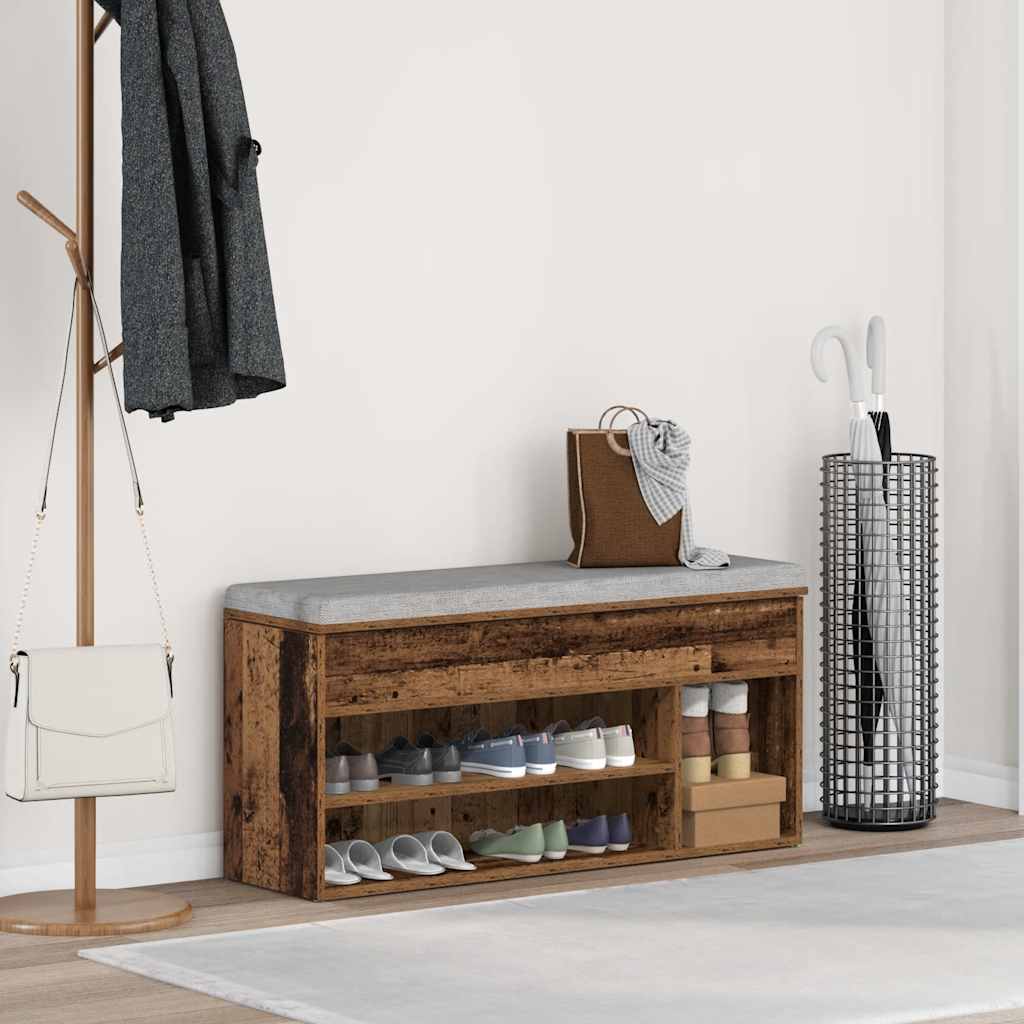 Vidaxx Schuhbank 102x30,5x45 cm Fertigholz, altholzfarben