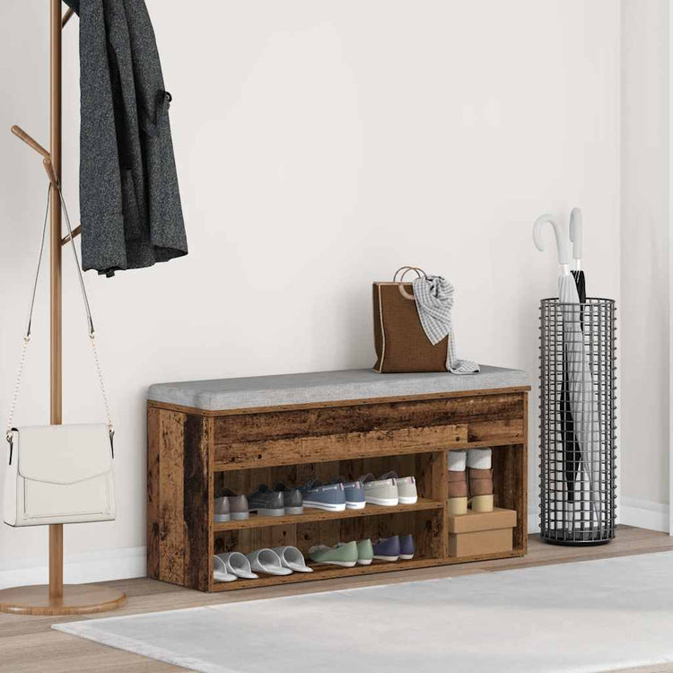 Vidaxx Schuhbank 102x30,5x45 cm Fertigholz, altholzfarben