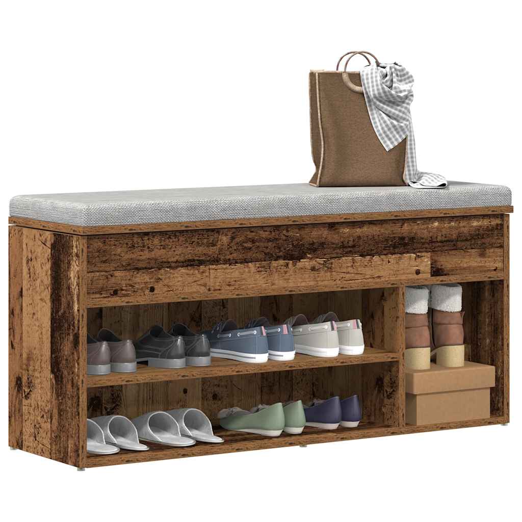 Vidaxx Schuhbank 102x30,5x45 cm Fertigholz, altholzfarben