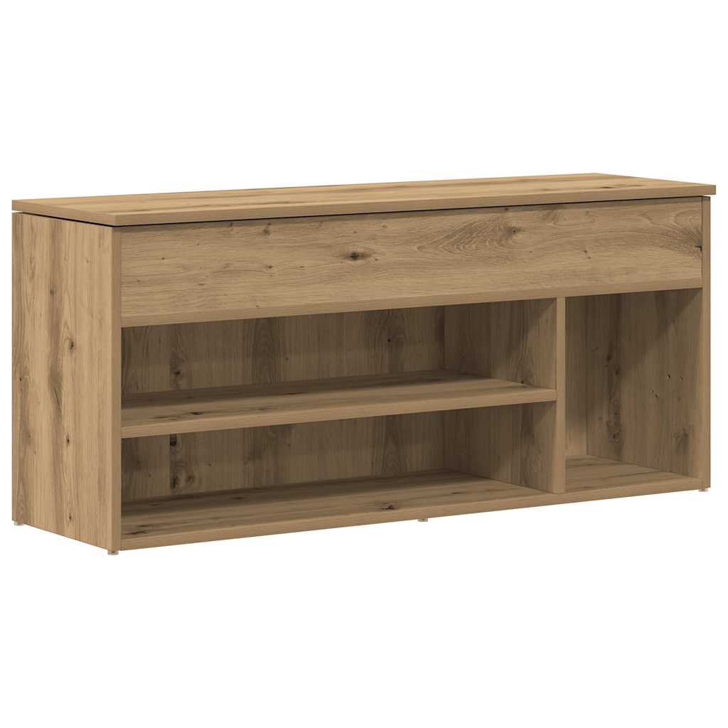 VidaXL Schuhbank 102 x 30,5 x 45 cm, handgefertigtes Holz, handwerkliche Eichenfarbe