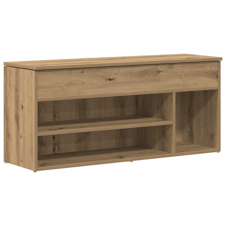 VidaXL Schuhbank 102 x 30,5 x 45 cm, handgefertigtes Holz, handwerkliche Eichenfarbe