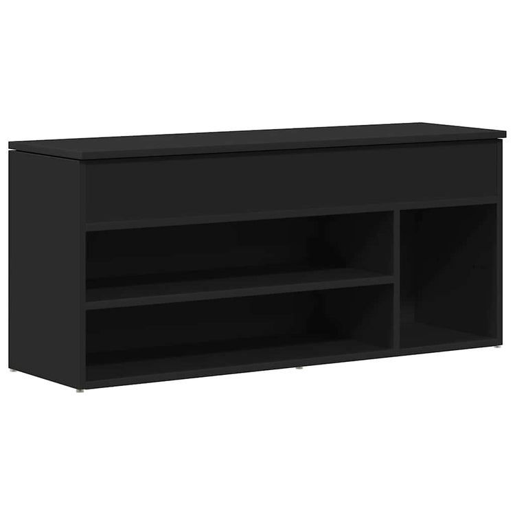 VidaXL Schuhbank 102x30,5x45 cm lackiertes Holz schwarz