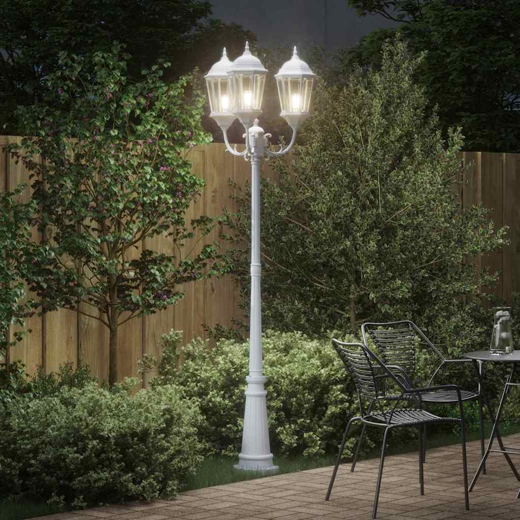 Vidaxx Gartenbeleuchtung weiß 61 x 53 x 235 cm Aluminium und Glas