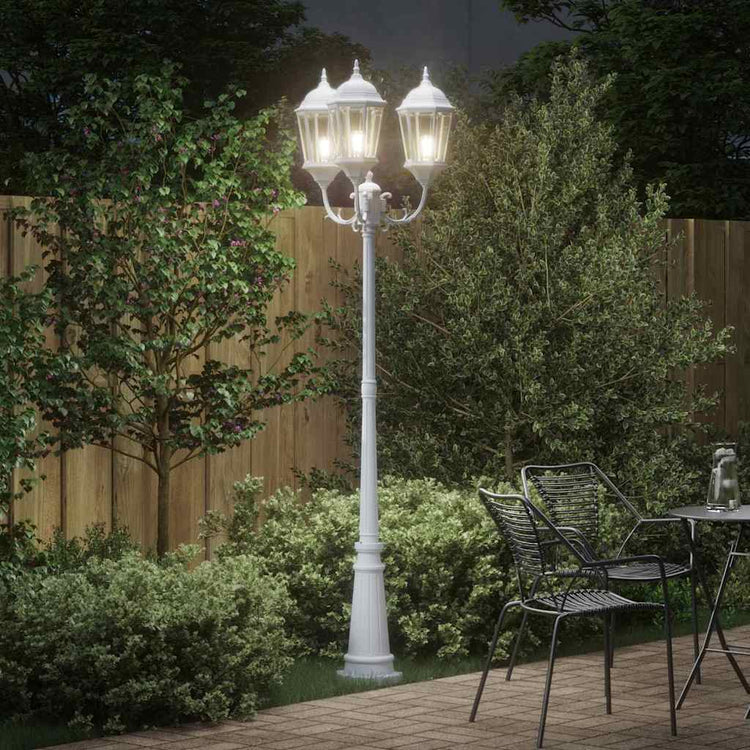 Vidaxx Gartenbeleuchtung weiß 61 x 53 x 235 cm Aluminium und Glas