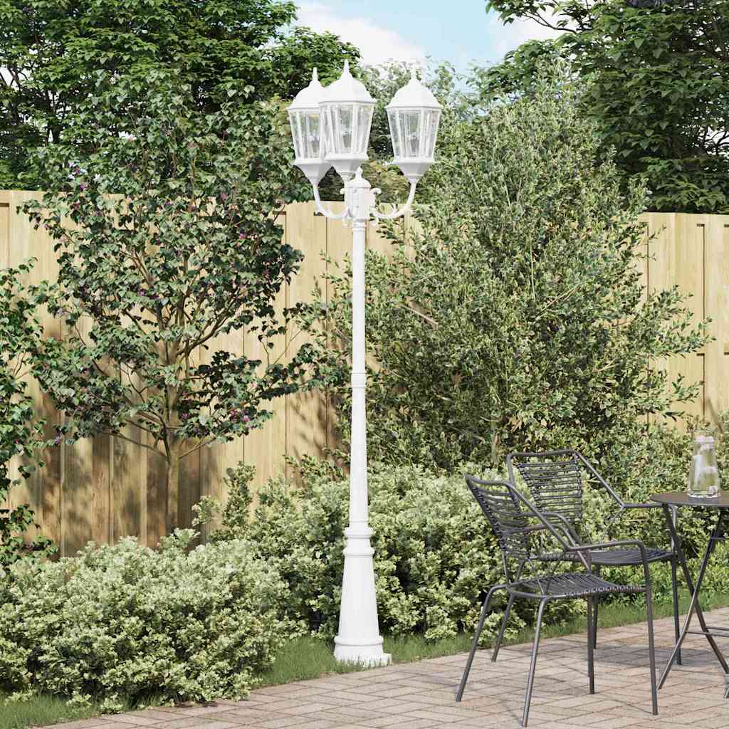 Vidaxx Gartenbeleuchtung weiß 61 x 53 x 235 cm Aluminium und Glas